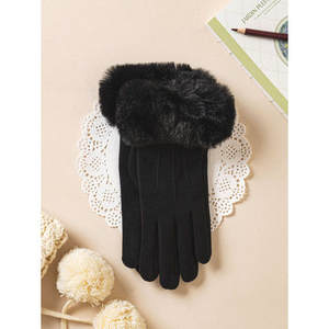 Women's Black Wrist-Fit <b>Hand</b> <b>Muffs</b> Gloves - Product Image 1