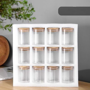 Design moderno di vetro di stoccaggio di spezie Set di <span class=keywords><strong>barattoli</strong></span> con coperchio di bambù bottiglie di condimento da cucina con <span class=keywords><strong>chiusura</strong></span> sigillata - Product Image 2