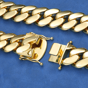 Collier chaîne cubaine NUOYA Hip Hop, plaqué or 18 carats, en <span class=keywords><strong>argent</strong></span> sterling 925, lisse et épais, pour hommes et femmes - Product Image 3