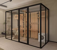 Villa pour animaux de compagnie décorative avec cadre en alliage d'aluminium anodisé de taille personnalisée, vitrée sur les côtés, maison panoramique en aluminium, espace pour chat