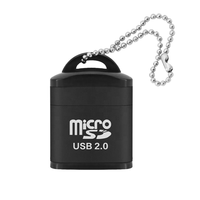 Lector de Tarjetas Externo USB 2.0 con Tapa de Plástico y Aluminio, Llavero, Alta Velocidad, Adaptador OTG para Tarjetas de Memoria TF/SD para PC y Laptop