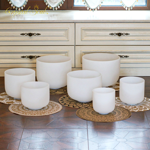 Set di Campane Tibetane in Cristallo Smerigliato di Alta Qualità Crystal Soul da 6-12 Pollici, Classica Campana in Cristallo Bianco con Borsa - Product Image 4