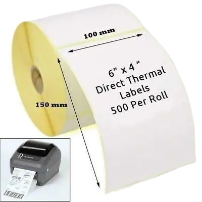 Adhesive Stickers Roll Direct Thermal 4X6inch Labels 100X150mm 300 350 500pcs Shipping Labels Thermal Printer