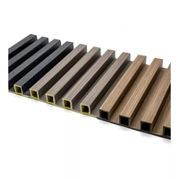 Panneau mural 3D PVC WPC, panneau cannelé à Grain de bois pour la décoration
