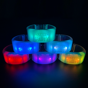 Menerima disesuaikan Logo mulai pesta plastik Led gelang Gelang dengan tombol fungsi kontrol dan 15 warna berkedip - Product Image 5