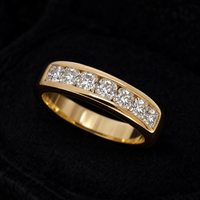 Bague de mariage de luxe pour homme en moissanite, argent sterling 925 plaqué or jaune 14K, 1 carat couleur D clarté VVS1, sertie pavé de laboratoire brillant