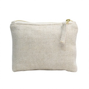 Sac de maquillage en lin de haute qualité fermeture éclair taille personnalisée dernière mode pour le stockage des cosmétiques quantité minimale de commande bas petit motif de couleur pour le voyage - Product Image 6