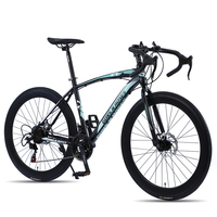 Vélo de route 700c Cadre en alliage d'aluminium 20 vitesses Guidon incurvé Vélo de route