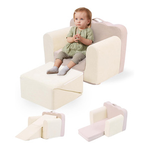 Children's <b>Sofa</b> Bed Folding With Handrails High Elasticity Foam Fabric Unisex Nap Chair For <b>Kids</b> - Product Image 2