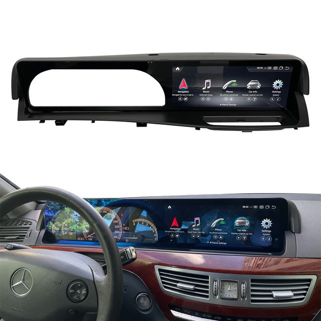 HD 720P 12.3 Inch Dashboard Screen Android 13 Autoradio with Carplay for Mercedes Benz S Class W221 S550 S63 2006-2013