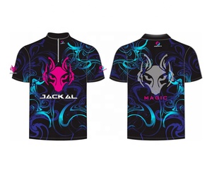 <strong>Men's</strong> Custom Made Sublimation <strong>Bowling</strong> Jersey, 1 Quarter Zipper 100% Polyester Quick Dry <strong>Bowling</strong> Polo <strong>Shirt</strong> - Product Image 1