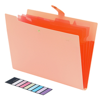Carpetas de archivos expandibles portátiles de 5 bolsillos, organizador de documentos impermeable multicolor, botón, sistema de acordeón, carpeta A4, bolsa de archivo