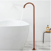 Robinet de salle de bain en laiton massif poli avec cartouche céramique, pour baignoire autoportante à poser au sol, idéal pour appartements et hôtels