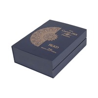 Boîte de style livre personnalisée et recyclable pour l'emballage de vin de luxe avec insert en papier rigide et estampage à chaud