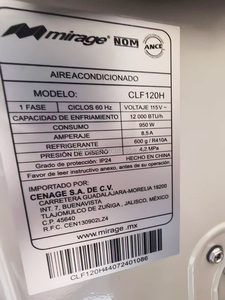 Mirage 12000BTU Fixed Frequency Split Air Conditioner Cooling Only 110V 60Hz R410A for Home Office and Apartment Use Performance - Product Image 2