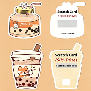 Tarjetas Rasca y Gana Personalizadas para Pastelería, Vales de Regalo para Postres, Diseño de Dibujos Animados, Impresión en Cartulina Dura - Product Image 3