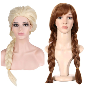 Peluca Sintética Larga Trenzada de Elsa para Adultos y Niños, Ondas Naturales, Resistente al Calor, para Cosplay, Fiesta de Frozen - Product Image 6