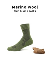 Chaussettes de randonnée en laine mérinos personnalisées, légères, rembourrées, mi-mollet, pour sports de plein air, trekking et alpinisme