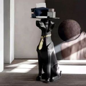 Patung anjing geometris 66X40CM, barang Online populer-ditempatkan di pintu masuk ruang tamu Sofa sisi balkon anjing berdiri Resin - Product Image 2