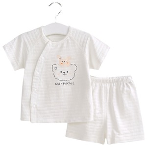 Conjunto de Ropa de Bebé Personalizada de Algodón, 2 Piezas, Manga Corta, Estampado de Dibujos Animados, Transpirable, Unisex, Traje de Verano - Product Image 1