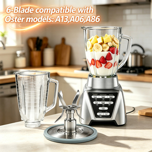 Pièces de rechange pour blender Osterizer : Ensemble de 6 lames en acier inoxydable avec joint en caoutchouc pour bol de mixeur – Vente en gros - Product Image 2