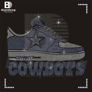 أزياء دالاس رعاة البقر الكعب العالي مخصص NFL كرة القدم الراين نقل عزر الإصلاح العاجل الشفاه حجر الراين نقل للتيشيروتي - Product Image 5