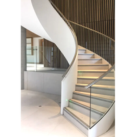 CBMMart Escalier d'intérieur en colimaçon en bois à poutre centrale en acier au carbone enduit de poudre pour petit espace personnalisé bricolage