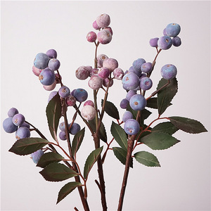 Myrtilles Artificielles de Luxe 45CM Petites Branches Fruits Réalistes Vintage Noël Faux Branche de <span class=keywords><strong>Myrtille</strong></span> - Product Image 4