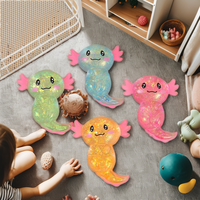 Jouet anti-stress Axolotl scintillant à remontée lente, en TPR souple holographique, jouet à presser Salamandre, jouet sensoriel, expédié depuis l'entrepôt américain