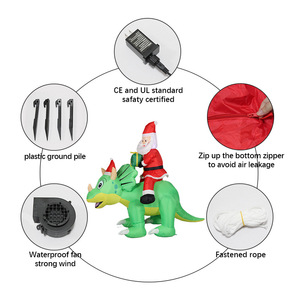 Venta Directa de Fábrica: Decoración Navideña LED para Parques, Dinosaurio Grande con Luces LED y Regalos, Modelo Inflable para Decoración de Jardín - Product Image 3
