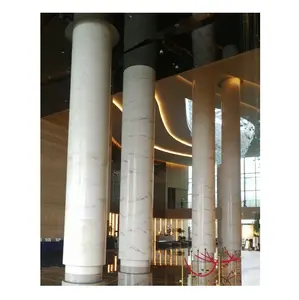 Customized Project Dark Brown Marble Hotel Interior Decorative Big Mould Pillars Decoration Column