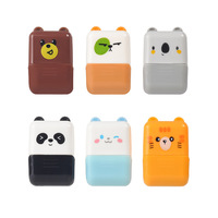 Timbre en plastique à rouleau avec des animaux de dessin animé créatifs, papeterie pour étudiants, timbre DIY