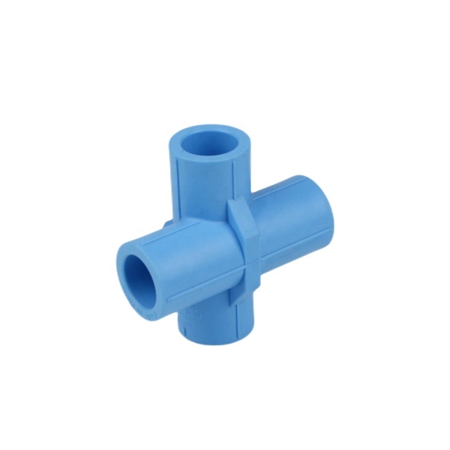 PPR 4-Way Cross Pipe Fittings 20mm Brass PP Tees with Weld Connection Cast Technics for Control Flow HVAC Systems BSPT Standard
