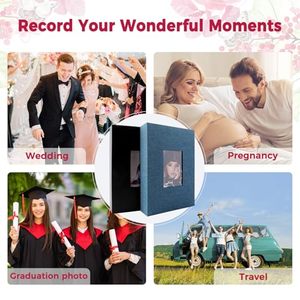 Copertina in lino 4x6 con cornice per finestra Design minimalista libro di memoria di famiglia regalo <span class=keywords><strong>Album</strong></span> fotografico di grande capacità con <span class=keywords><strong>foto</strong></span> <span class=keywords><strong>300</strong></span> - Product Image 4