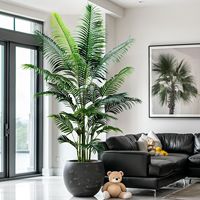 R Vente en Gros, Palmier Artificiel Dypsis Lutescens en Plastique, Faux Arbre en Pot Décoratif d'Intérieur, Plantes Simulées
