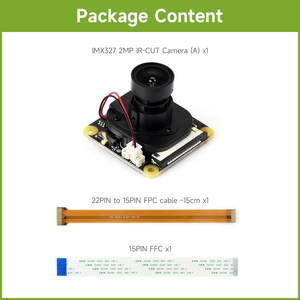 กล้อง IMX327 2MP IR-CUT กล้องเซ็นเซอร์ Starlight โฟกัสคงที่ 90 °   FOV แบบแนวทแยงเข้ากันได้กับบอร์ดราสเบอร์รี่พายซีรีส์ K692 - Product Image 4