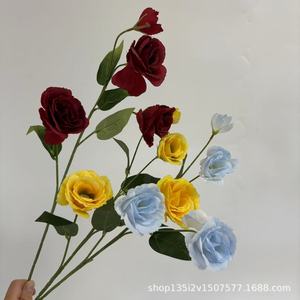 Qiye <b>Artificial</b> <b>Flowers</b> 4-Headed Bellflower Plastic Fabric <b>Wedding</b> Decoration Modern Style Floral Arrangement - Product Image 3