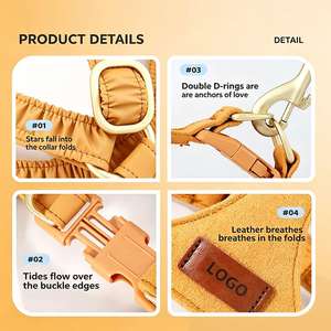 Fabricantes de arneses para perros de marca privada personalizables, arneses y collares para perros, conjunto de arnés para perros de lujo, liso, para <span class=keywords><strong>Chihuahua</strong></span> - Product Image 3