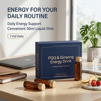 Boisson énergétique au PQQ et au ginseng 30 ml, complément alimentaire à marque privée pour soulager la fatigue et favoriser la vitalité