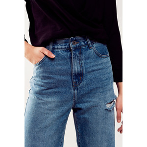 Jeans a gamba dritta effetto distressed in denim medio - Product Image 2