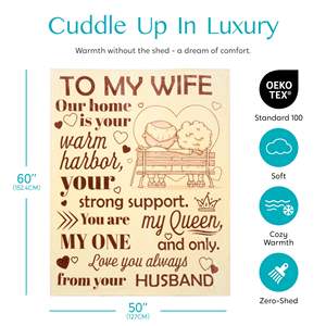 Manta de regalo para esposa a mi esposa Manta de esposo Aniversario Regalo de boda para el día de su madre Manta de tiro de Navidad Regalo - Product Image 5
