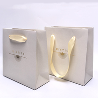 Ensemble de sacs et boîtes à bijoux de luxe personnalisés, recyclables, avec poignée en ruban, pour emballage cadeau de colliers de marque