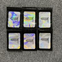 Logotipo personalizado de papel de aluminio 3,5 Mylar plástico almacenamiento de alimentos azul Ziplock resellable a prueba de olores bolsas holográficas con ventana transparente