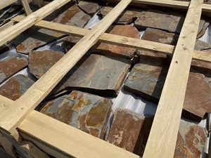 Trung Quốc Ngẫu Nhiên Gỉ Đá Phiến Không Đều Đá Lát Sàn Giá Rẻ Bước Đá Patio Flagstone Tile - Product Image 4