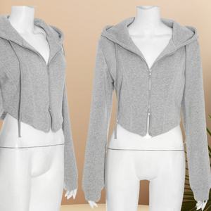 Viviblook Q25TP312 automne hiver femmes Streetwear à manches longues polaire pull zippé sweat à capuche veste décontractée pour les femmes - Product Image 1