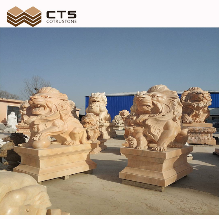 Marble lion statues bronze garden statue fountain statues for sale