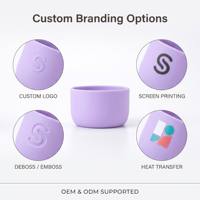 Housse de protection antidérapante en silicone réutilisable avec logo personnalisé pour base de bouteille en verre, antichoc, pour emballages cosmétiques et de soins de la peau