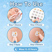 Patchs Hydrocolloïdes Décoratifs en Gros pour Boutons, Autocollants Mignons en Forme de Patte de Chat pour l'Acné, Soin des Imperfections du Visage