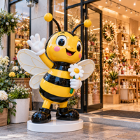 Statue d'abeille en fibre de verre pour extérieur, sculpture d'animaux mignons, sculpture d'abeille en résine de fibre de verre
