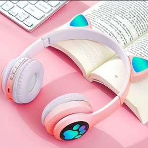 Auriculares Inalámbricos <span class=keywords><strong>con</strong></span> <span class=keywords><strong>Orejas</strong></span> <span class=keywords><strong>de</strong></span> <span class=keywords><strong>Gato</strong></span>, Audífonos Bluetooth para Juegos, <span class=keywords><strong>con</strong></span> Luces LED, Diseño Adorable, Gran Venta 2024 - Product Image 1